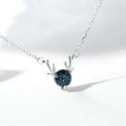 925 Sterling Silver Deer Pendant Necklace Blue - One Size