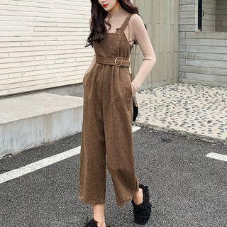 Set: Knit Top + Wide-leg Jumper Pants