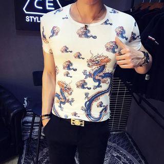 Dragon Print Short-sleeve T-shirt