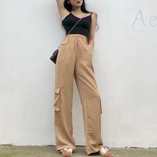 Open Back Cami Top / Cargo Wide Leg Pants