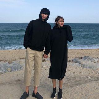 Couple Matching Plain Hoodie/ Midi Hoodie Dress