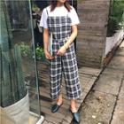 Plaid Pinafore Jumpsuit