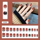 Bow Faux Nail Tips Z208 - Wine Red - One Size