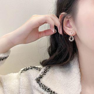 Alloy Smiley Dangle Earring 1 Pair - Gold Smiley Face - One Size