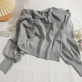 Set: Camisole Top + Open-front Cardigan