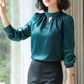 3/4-sleeve Chiffon Top / Dress Pants / Set