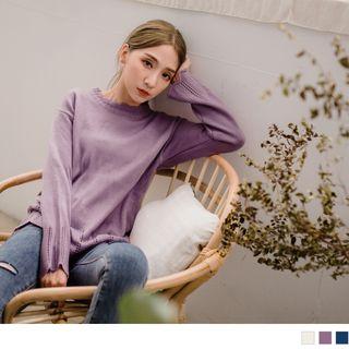 Lace Trim Long Sleeve Sweater