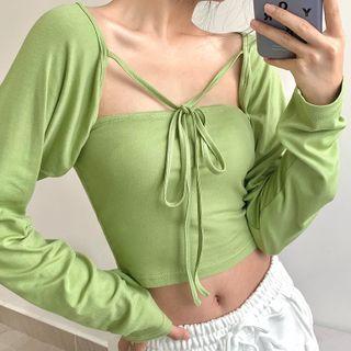 Set: Tube Top + Crop Cardigan