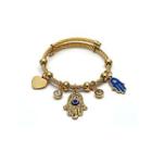 Evil Eye Stainless Steel Bracelet 1pc - Blue & Gold - One Size