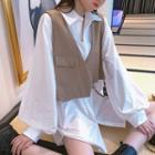 Set: Oversize Shirt + Cropped Vest