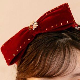 Bow Wedding Headband Red - One Size