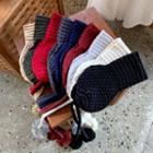 Tie-pompom Knit Earmuffs In 9 Colors