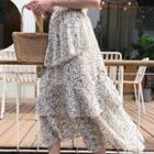 Asymmetric Printed Chiffon A-line Midi Skirt (various Designs)