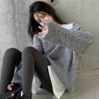 Plain Vest / Cable Knit Sweater / Leggings