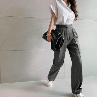 Cap-sleeve Cotton Shirt