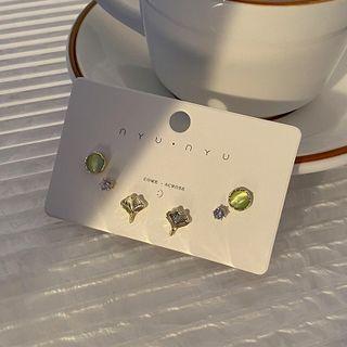 3 Pair Set: Rhinestone Alloy Earring (various Designs)