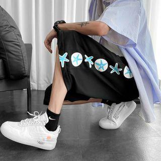 High-waist Star Print Shorts