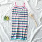 Spaghetti Strap Striped Knit Dress