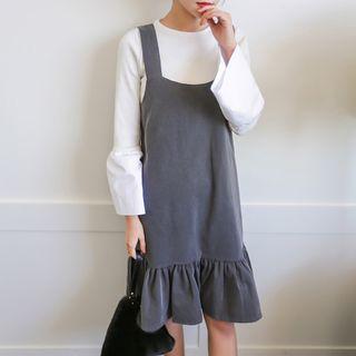 Ruffle-hem Suspender Dress