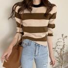 Long Sleeve Round Neck Striped Top