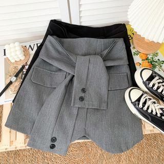 Details Tie-waist Mini Skirt