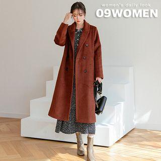Double-breasted Tailored Furry Long Coat