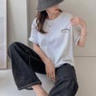 Tag-patched Wrap-back T-shirt