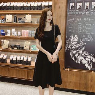 High-waist A-line Chiffon Dress
