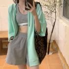 Hood Short-sleeve Zip Jacket