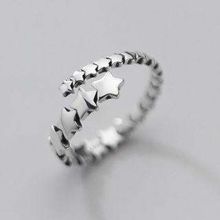 Star Sterling Silver Open Ring Silver - One Size