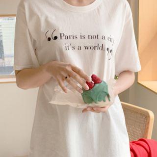 Visit Paris Letter-printed T-shirt Ivory - One Size