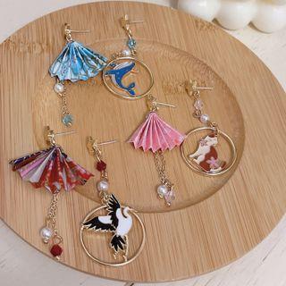 Whale Glaze Asymmetrical Alloy Dangle Earring