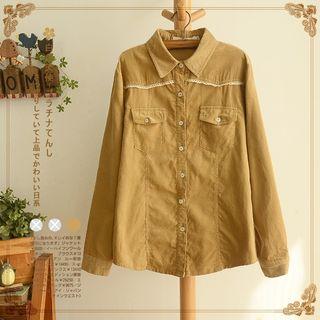 Long-sleeve Corduroy Blouse