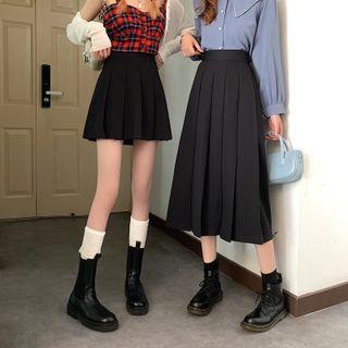 Pleated Mini / Midi A-line Skirt