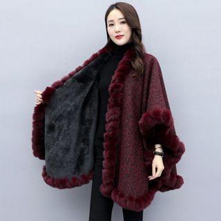 Frill Trim Furry Coat