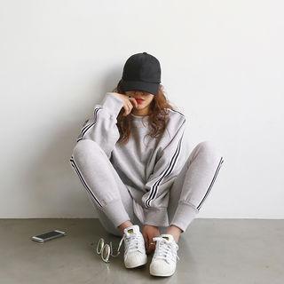 Set: Pipe-trim Sweatshirt + Sweatpants
