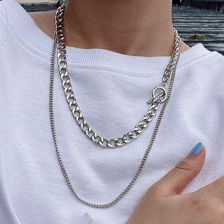 Set Of 2 : Alloy Necklace (assorted Designs)