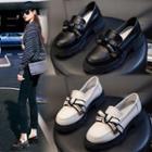 Lettering Bow Loafers
