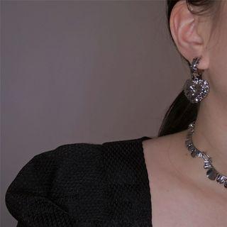 Heart Chain Choker / Drop Earring