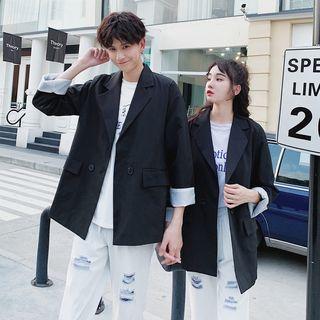 Couple Matching Button Blazer / Ripped Pants