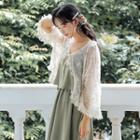 Lace Long-sleeve Light Jacket Almond - One Size