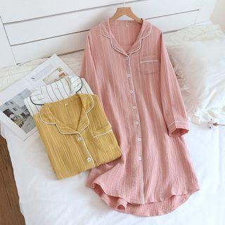 Striped Sleep Shirt Dress