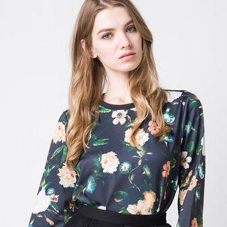 Cropped Floral Pullover