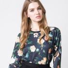 Cropped Floral Pullover