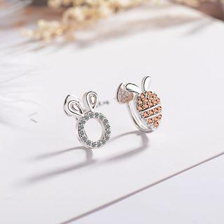 Rabbit & Carrot Clip-on Earring As Shown In Figure - One Size