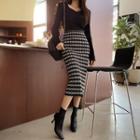 Patterned Knit Long H-line Skirt