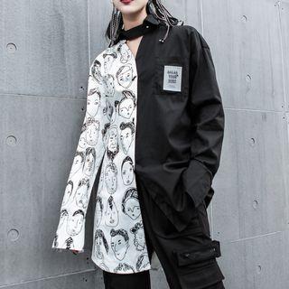 Print Panel Shirt White - One Size
