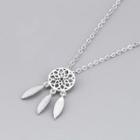 Dream Catcher Pendant Sterling Silver Necklace Silver - One Size