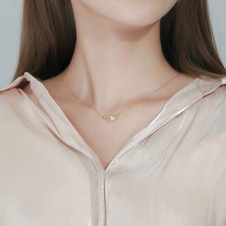 925 Sterling Silver Snail Pendant Necklace Gold - One Size