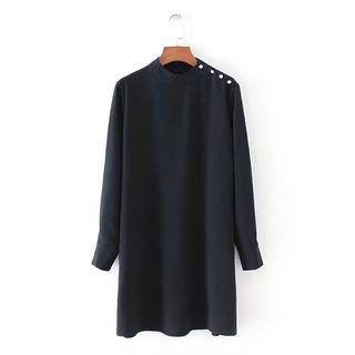 Long-sleeve Faux Pearl A-line Dress